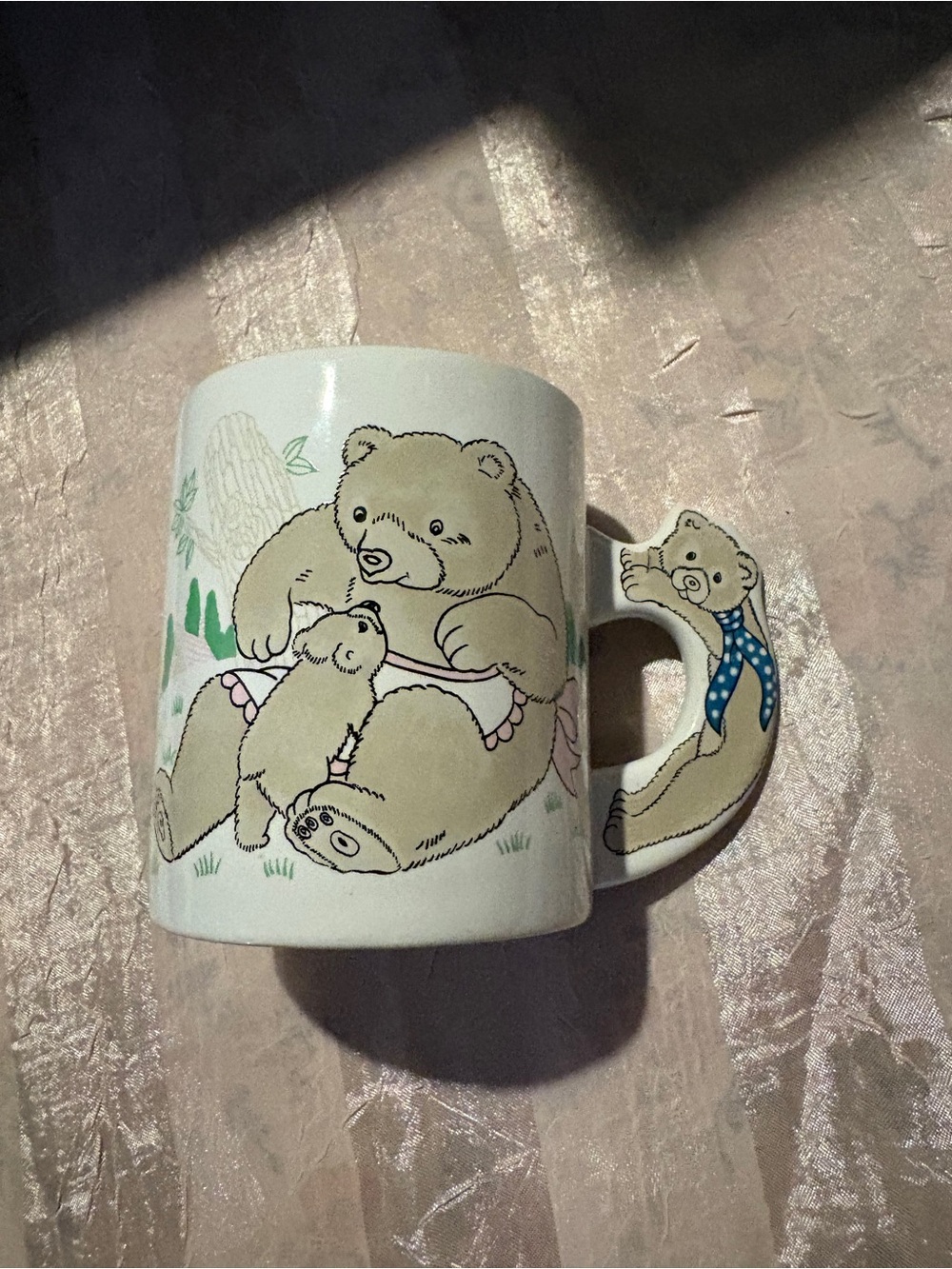 Bear Family Ceramic Coffee Mug - Beige Bears